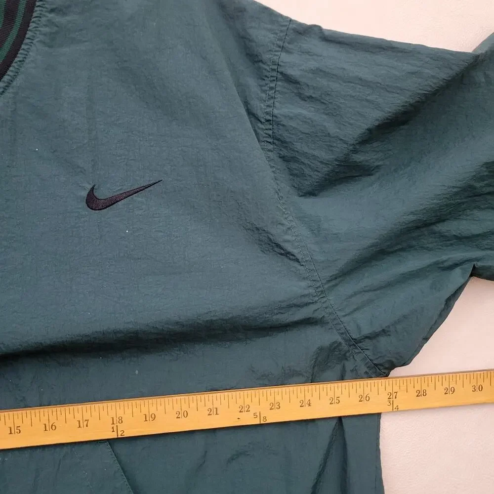 Vtg 90s Nike Pullover Windbreaker Jacket Sweatshirt Running Jogging XL Green
